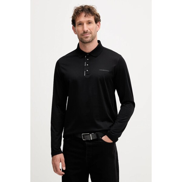 Bavlnené tričko s dlhým rukávom Karl Lagerfeld 65019312