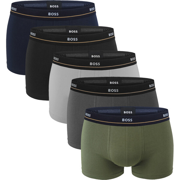 BOSS - boxerky 5PACK essential cotton stretch forest & dark color 66101327