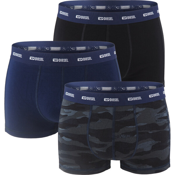 DIESEL - pánske boxerky 3PACK cotton stretch modern dark clouds - 66101331