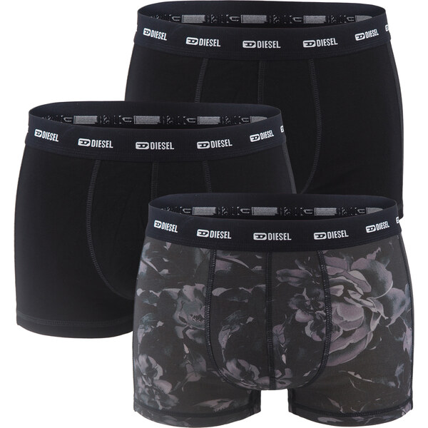 DIESEL - pánske boxerky 3PACK cotton stretch modern dark color print - 66101332