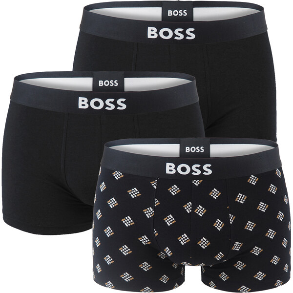 BOSS - boxerky 3PACK eco friendly organic cotton BOSS ONE modern tiles 66101336