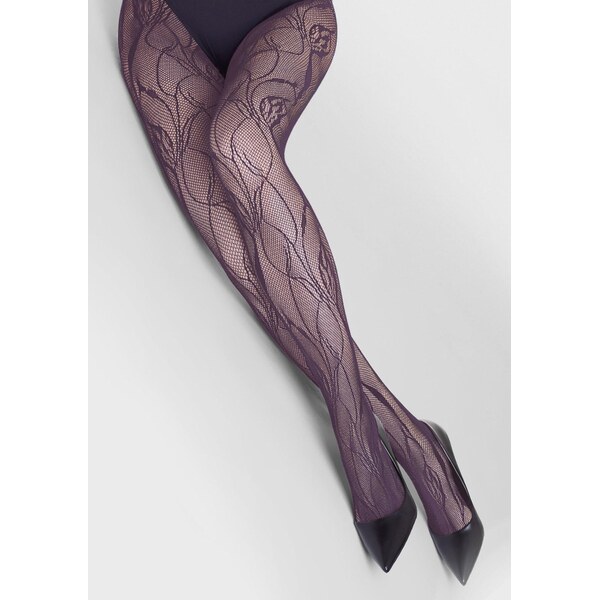 Sieťované pančuchy s kvetinovým motívom CHARLY F08 Marilyn 66101529