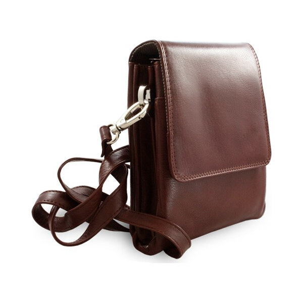 Arwel Malý hnedý kožený pánsky crossbag | hnedá 215-2189-40 VT 66101589