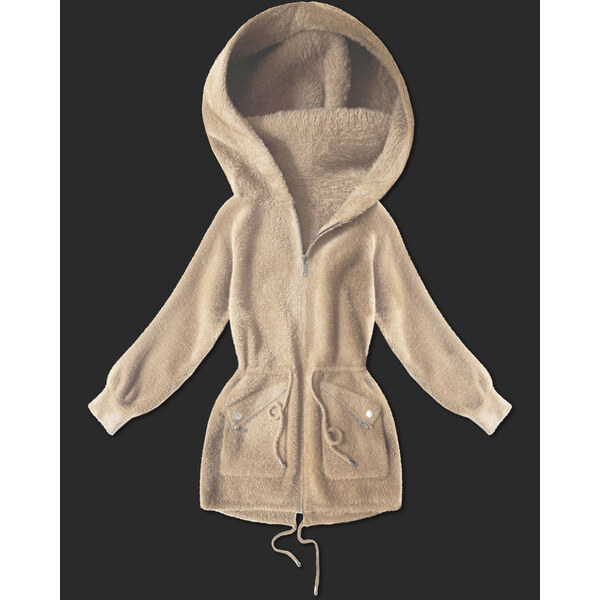 MHM Svetlý béžový prehoz z alpaky s vreckami (W010#) 66102608