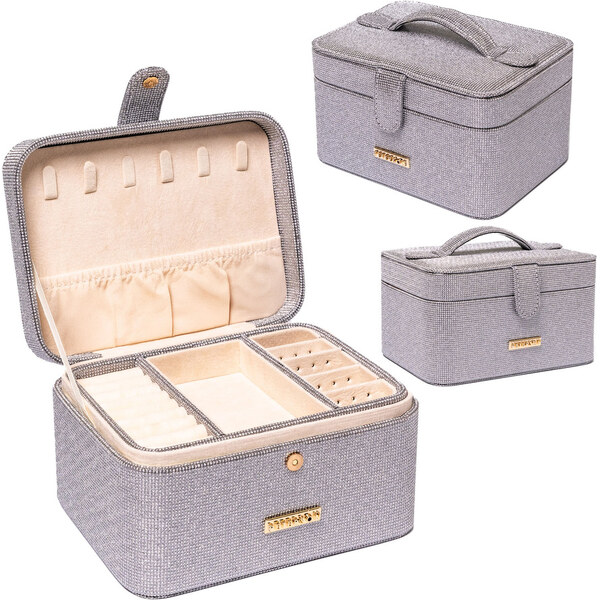 Sivá šperkovnica s magnetickým uzatváraním - Peterson 66102910