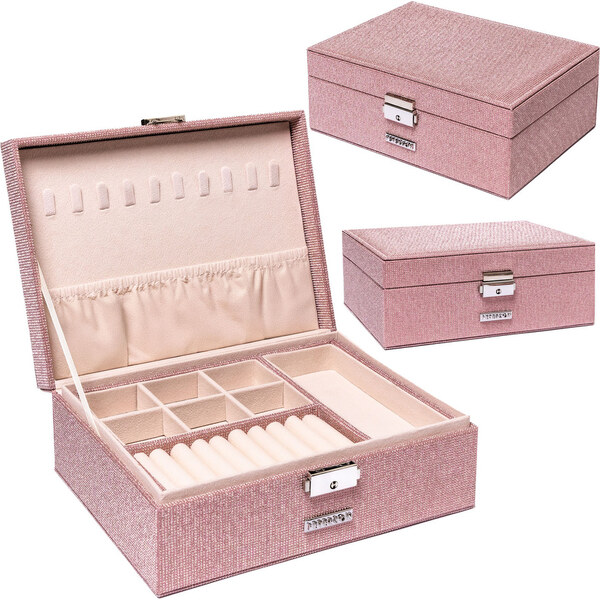 Ružová šperkovnica s kľúčikom a uzatváraním - Peterson 66102914