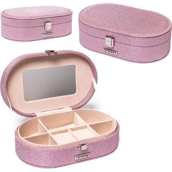 Ružová šperkovnica so zrkadlom - Peterson 66102915