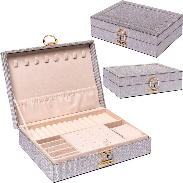 Peterson Strieborná šperkovnica s priestorom na hodinky a kľúčikom 66102919