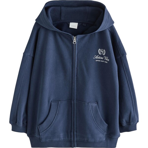 Next Tepláková bunda námornícka modrá / biela 66105253