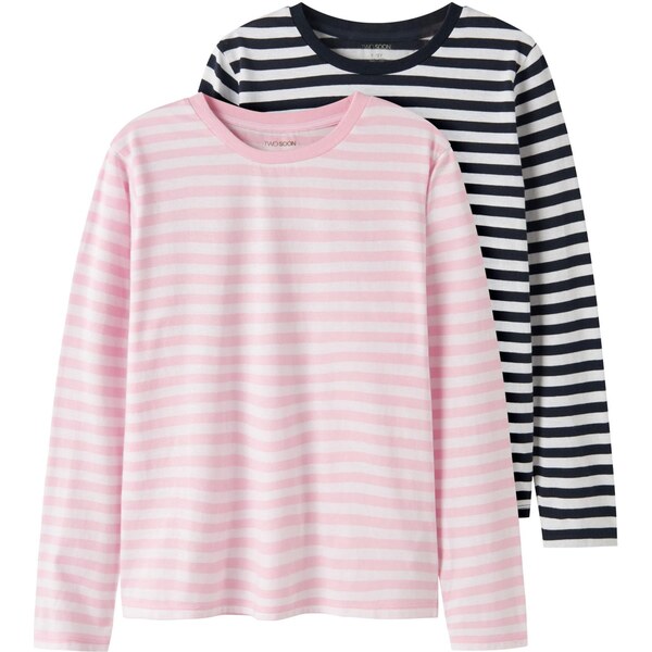 TWO SOON Tričko tmavomodrá / ružová / svetloružová / biela 66119864