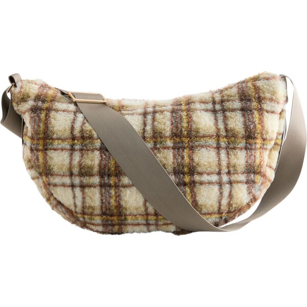 Next Taška cez rameno modrá / tmavohnedá / karí / biela 66105422