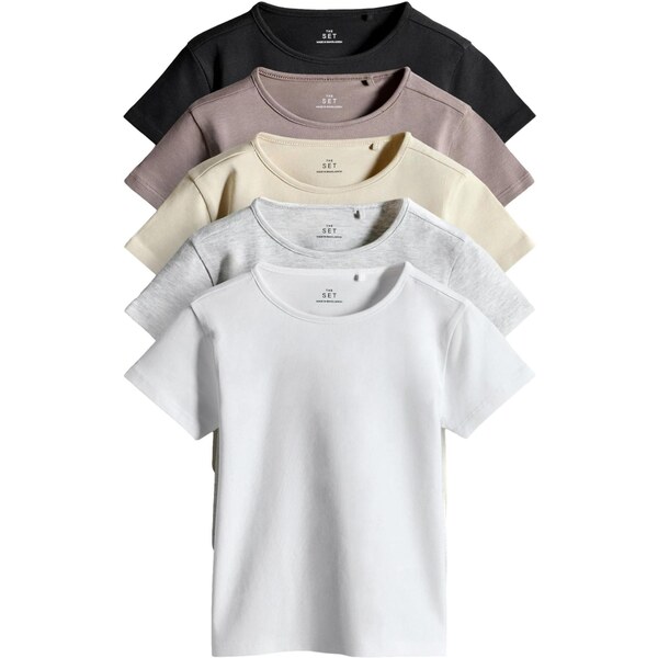 The Set Tričko krémová / sivá / čierna / biela 66105535