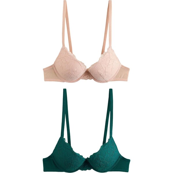 Next Podprsenka krémová / tmavozelená 66105540