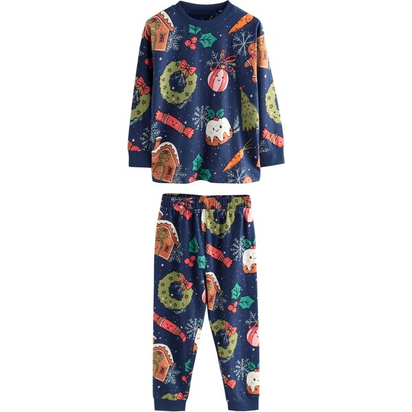 Next Pyžamo Family Xmas námornícka modrá / hnedá / svetlozelená / 66105655