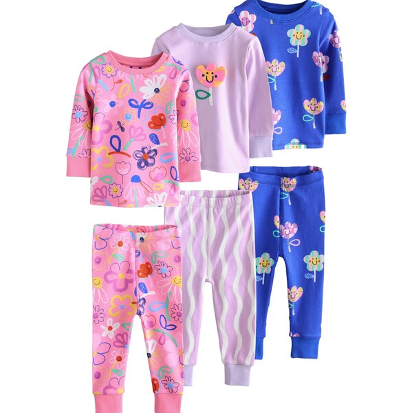 Next Pyžamo kobaltovomodrá / levanduľová / ružová / biela 66105809