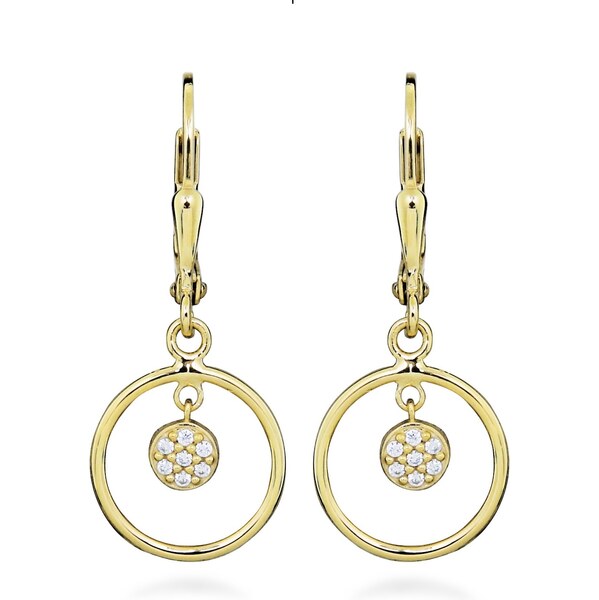 Silver Cat Fashion pozlátené visiace náušnice so zirkónmi SC582 66593022