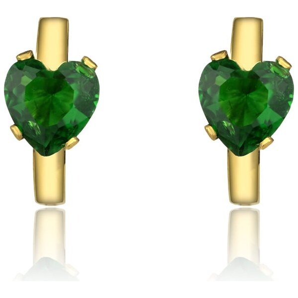 Marc Malone Pozlátené kruhy so zeleným zirkónom Srdiečka MCE23131G 66585562