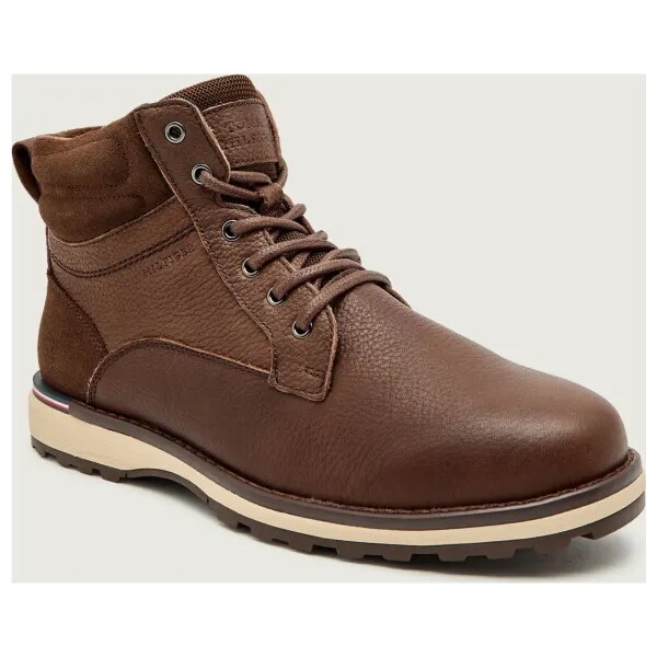 Tommy Hilfiger Kožené vysoké topánky CORPORATE 66101627