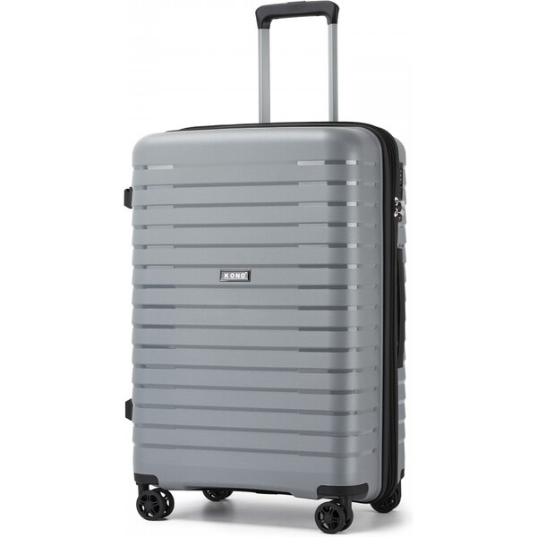 KONO Cestovný kufor - rozšíriteľný s držiakom na pohár, stredný, šedý 66109222