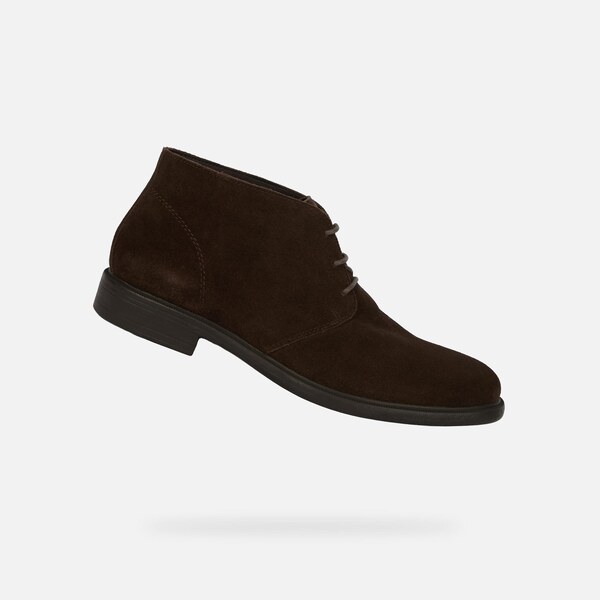 Tmavohnedé pánske členkové topánky Geox Terence 66111858