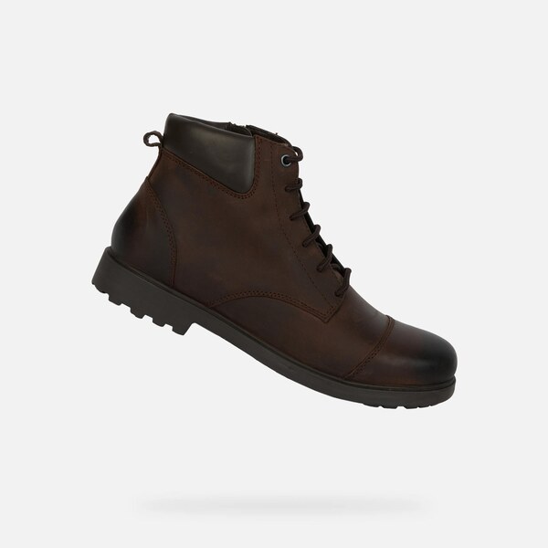 Tmavohnedé pánske členkové topánky Geox Rhadalf 66111850