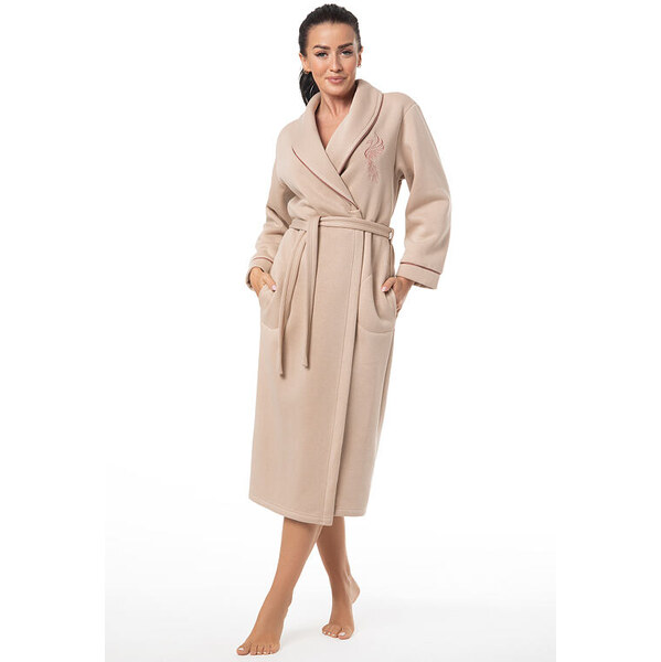 Dorota Bavlnený dámsky župan Ember béžový s fénixom 66125728