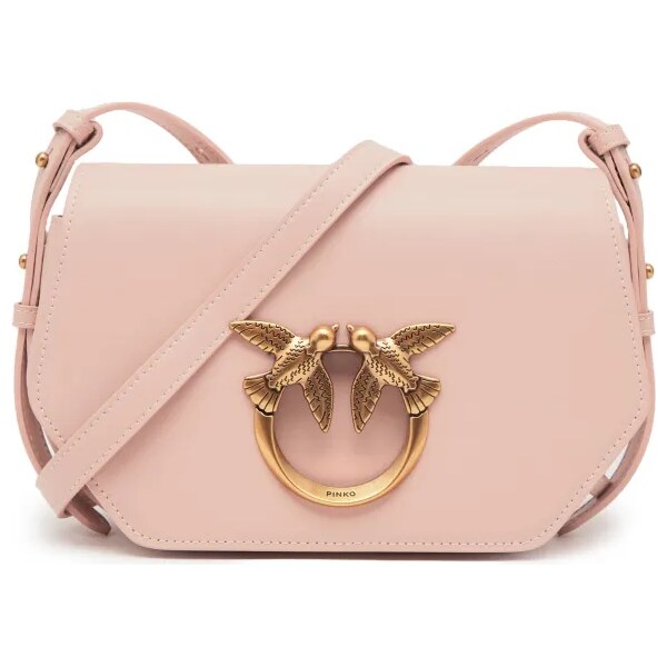 Pinko Kožená kabelka na rameno LOVE CLICK EXAGON MINI VITELLO 37677811