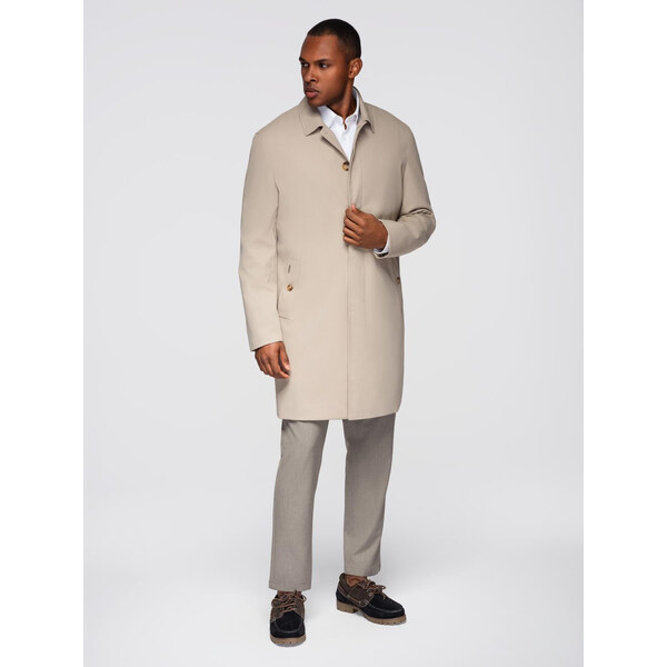 Ombre Mens minimalist coat with detachable vest - beige 66126889