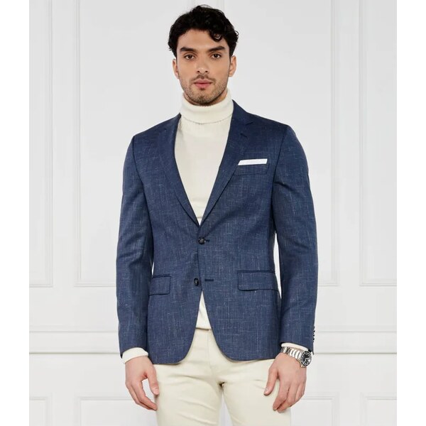 BOSS BLACK Vlnená sako Hutson | Slim Fit | s prímesou ľanu 51453986