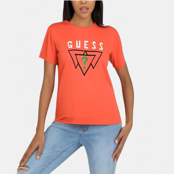Dámské oranžové triko Guess M56501 66112507