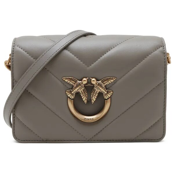 Pinko Kožená kabelka na rameno love click mini 48313237