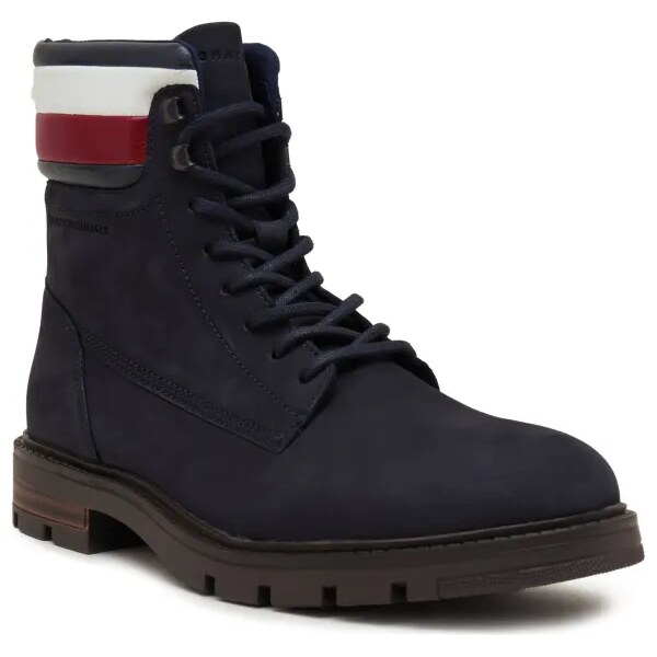 Tommy Hilfiger Kožené šnurovacie topánky CORPORATE HILFIGER NUBUCK 46698967
