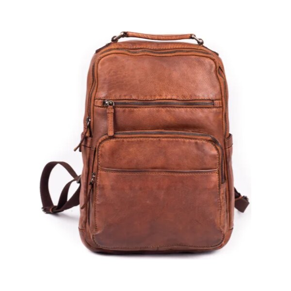 SEGALI Kožený batoh UNISEX 229411 koňak 65913456