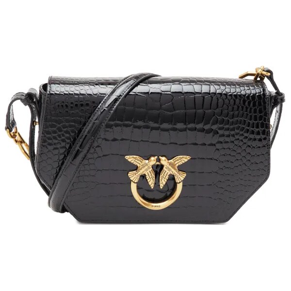 Pinko Kožená kabelka na rameno LOVE CLICK EXAGON CLASSIC 45836667