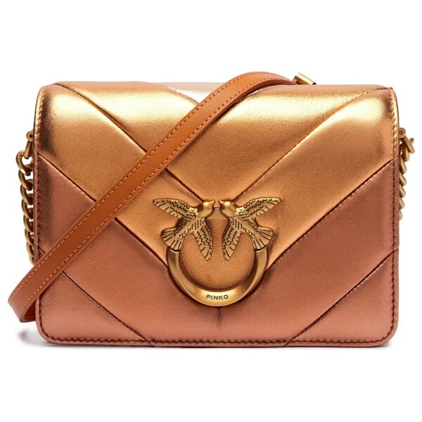 Pinko Kožená kabelka na rameno LOVE CLICK MINI BIG CHEVRON 56848937