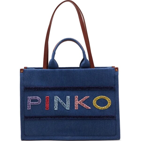 Pinko Shopper kabelka SHOPPER DENIM RICAMO LOGO 45697999
