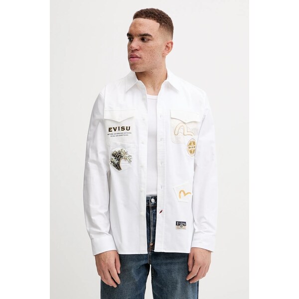 Bavlnená košeľa Evisu Evisu Logos & Wave Emb 66033284