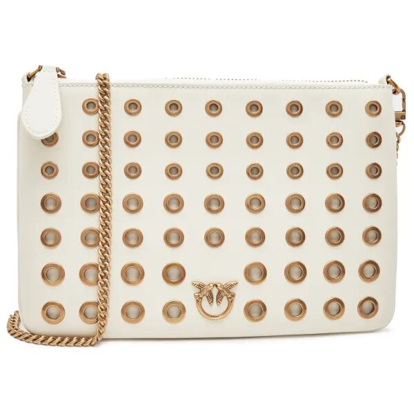 Pinko Kožená listová kabelka FLAT CLASSIC VITELLO SETA + VE 45507067