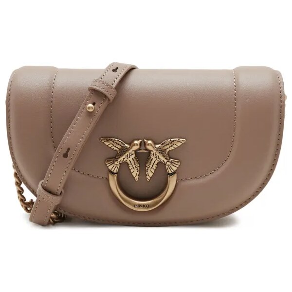 Pinko Kožená kabelka na rameno ROUND CLICK BABY VITE 45481620