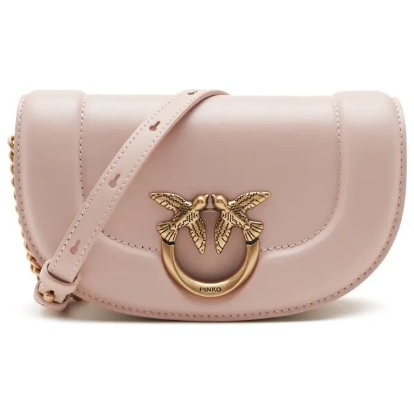 Pinko Kožená kabelka na rameno ROUND CLICK BABY VITE 45481598