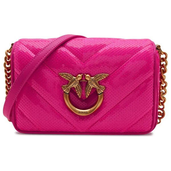 Pinko Kožená crossbody kabelka LOVE CLICK MINI 45481622