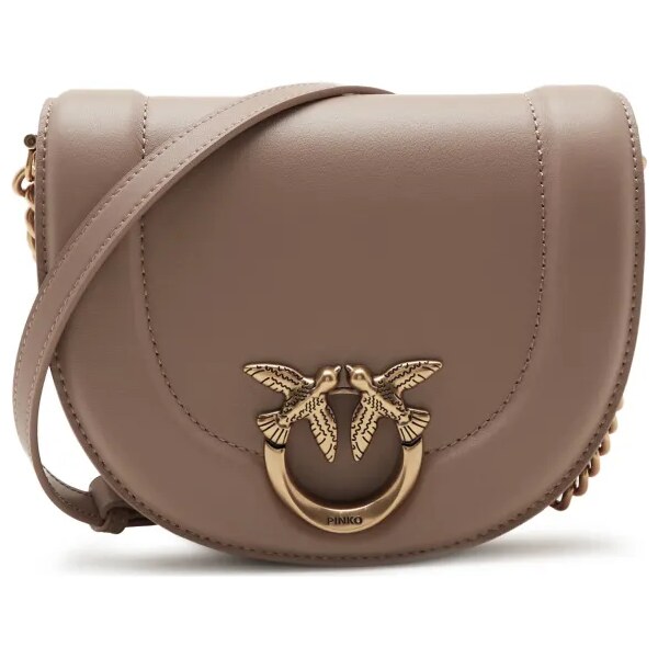 Pinko Kožená kabelka na rameno ROUND CLICK MINI VITELLO MORBI 45377746