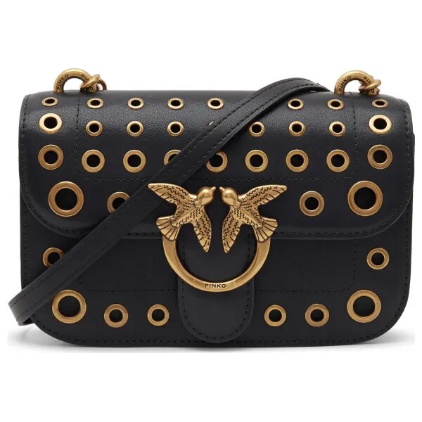 Pinko Kožená crossbody kabelka LOVE BELL MINI VITELLO SETA + 45354915
