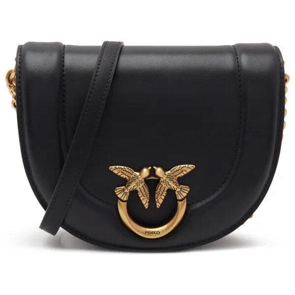 Pinko Kožená kabelka na rameno ROUND CLICK MINI VITELLO MORBI 45354905