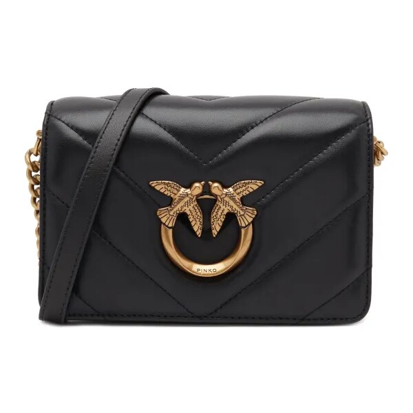 Pinko Kožená kabelka na rameno LOVE CLICK MINI SHEEP NAPPA BI 44219052