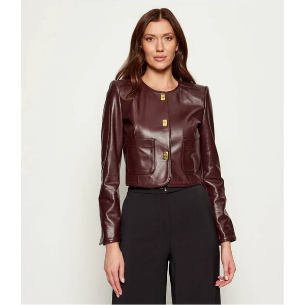 Elisabetta Franchi Kožená bunda | Cropped Fit 65083143