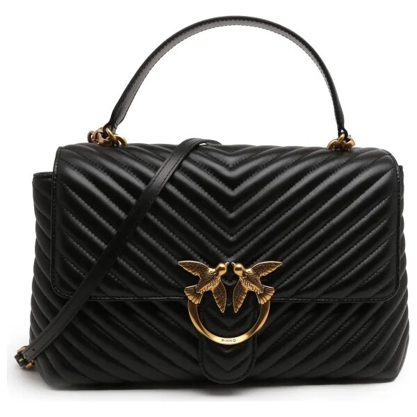 Pinko Kožená kabelka na rameno LOVE LADY PUFF BIG CL PLTT 37504449