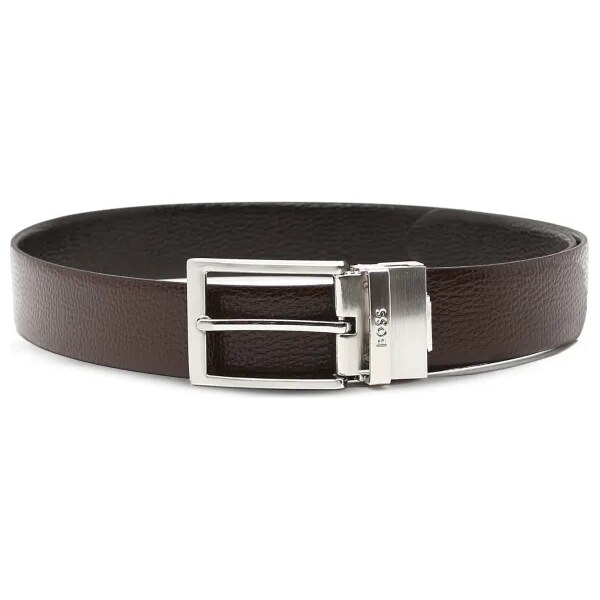 BOSS BLACK Obojstranný kožený remienok Ollie-NDS_Sr35_gr 37240174