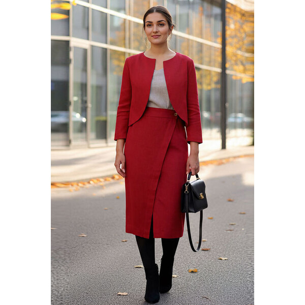 Lotika Lanová zavinovacia česká sukňa midi Premium quality 26682427