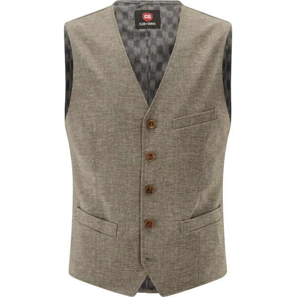 Pánska béžovo-hnedá vesta CLUB OF GENTS slim fit 66114835